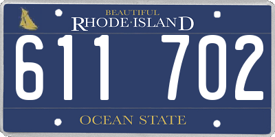 RI license plate 611702