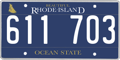 RI license plate 611703
