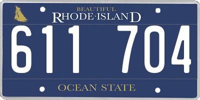 RI license plate 611704