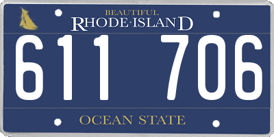 RI license plate 611706