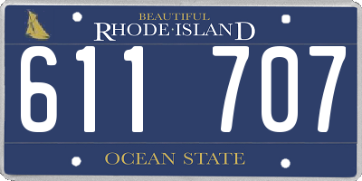 RI license plate 611707