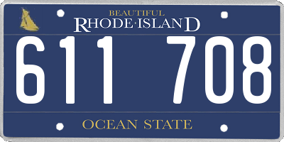 RI license plate 611708