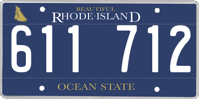 RI license plate 611712