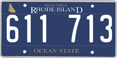 RI license plate 611713