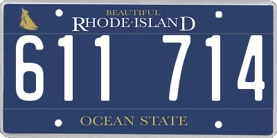 RI license plate 611714