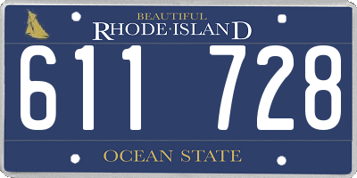 RI license plate 611728