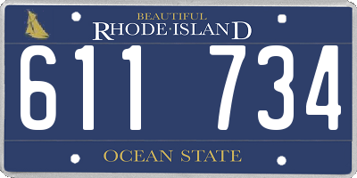 RI license plate 611734
