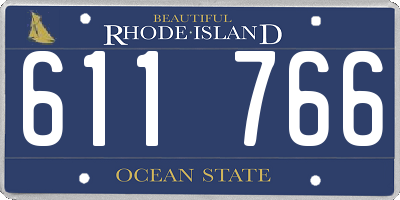RI license plate 611766