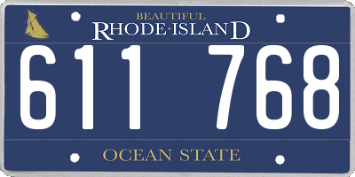 RI license plate 611768