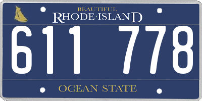RI license plate 611778