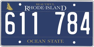 RI license plate 611784