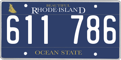 RI license plate 611786