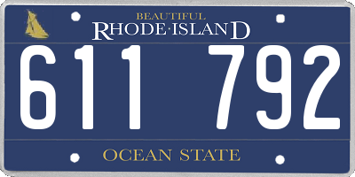 RI license plate 611792