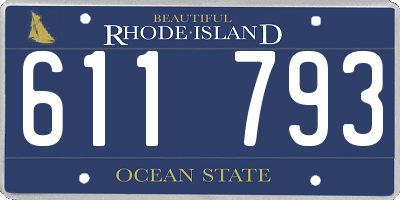 RI license plate 611793