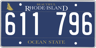 RI license plate 611796