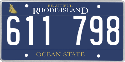 RI license plate 611798