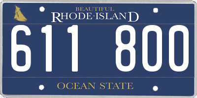RI license plate 611800