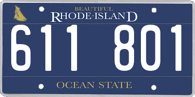 RI license plate 611801