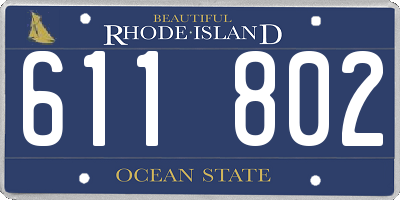 RI license plate 611802