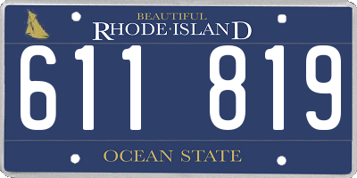 RI license plate 611819