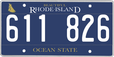 RI license plate 611826