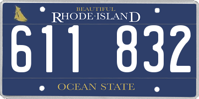 RI license plate 611832