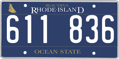 RI license plate 611836