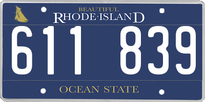RI license plate 611839