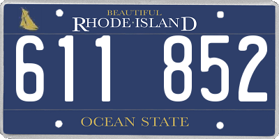 RI license plate 611852