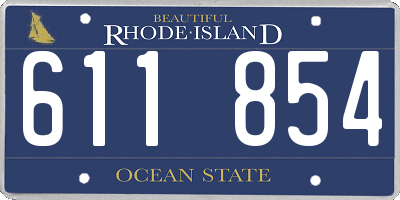 RI license plate 611854