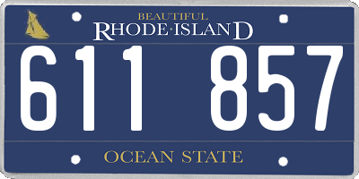 RI license plate 611857
