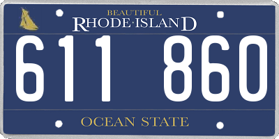 RI license plate 611860