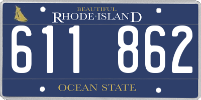 RI license plate 611862