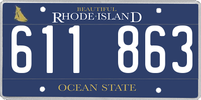 RI license plate 611863