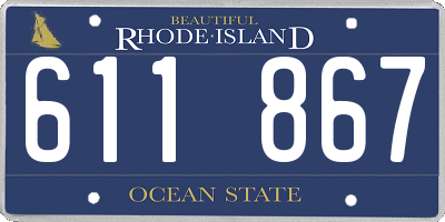 RI license plate 611867