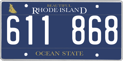 RI license plate 611868