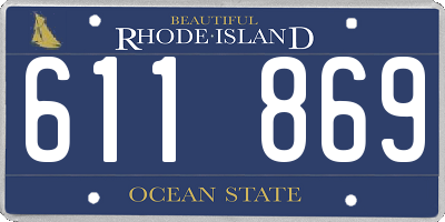 RI license plate 611869