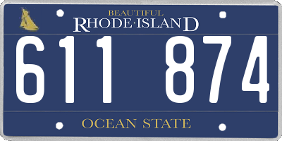 RI license plate 611874
