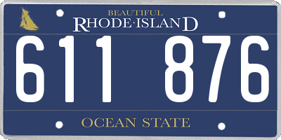 RI license plate 611876