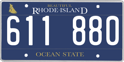 RI license plate 611880