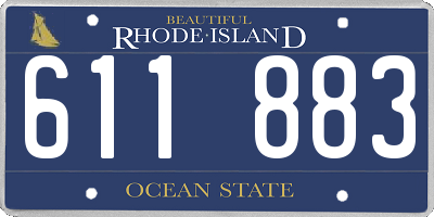 RI license plate 611883