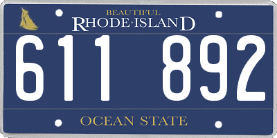 RI license plate 611892