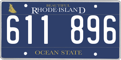 RI license plate 611896