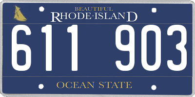 RI license plate 611903