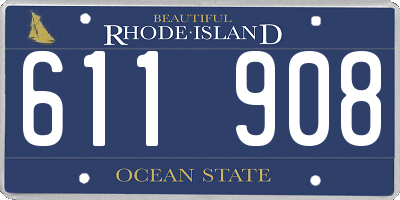 RI license plate 611908