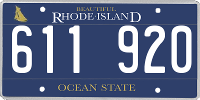 RI license plate 611920