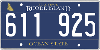 RI license plate 611925