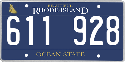 RI license plate 611928