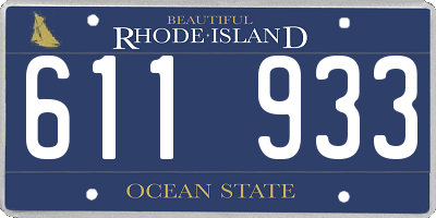 RI license plate 611933