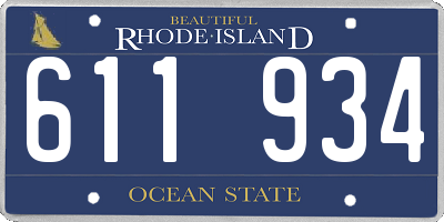 RI license plate 611934